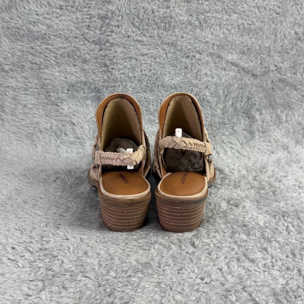 Lucky Brand Fenise Clogs Tan Coffee Suede Booties Women's Size 7.5 Backstrap - Picture 8 of 12